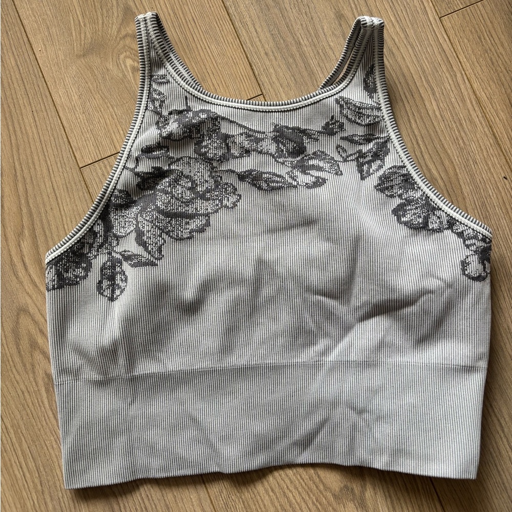 ATHLETA Gray and Black Activewear Top